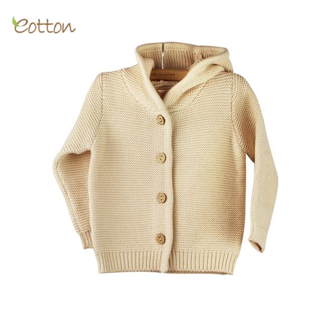 Eotton Organic Baby Toddler Cable Knit Hoodie Sweater