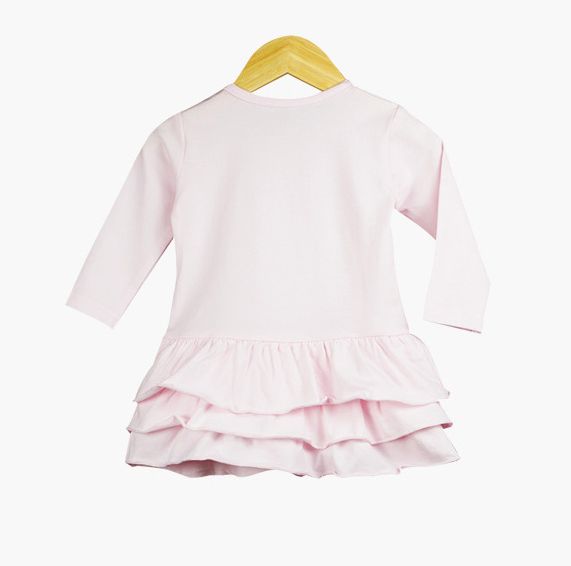 Eotton Organic Baby Girl Pink Ruffled Dress