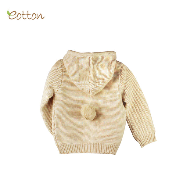 Eotton Organic Baby Toddler Cable Knit Hoodie Sweater