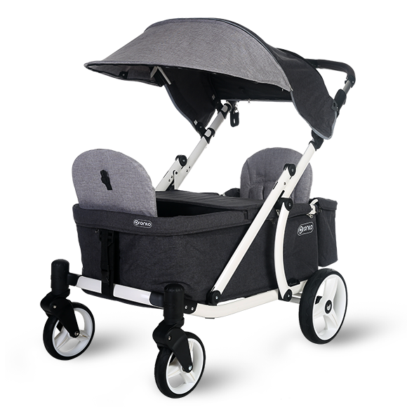 Pronto One Strollerwagon - Grey with white frame - Starter package