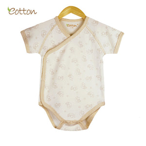 Eotton Organic Baby Onesies - lullaby print - side button - short or long sleeve