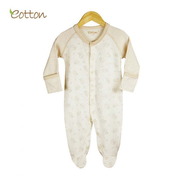Eotton Organic Baby Romper - long sleeve -footed romper - 8 different prints