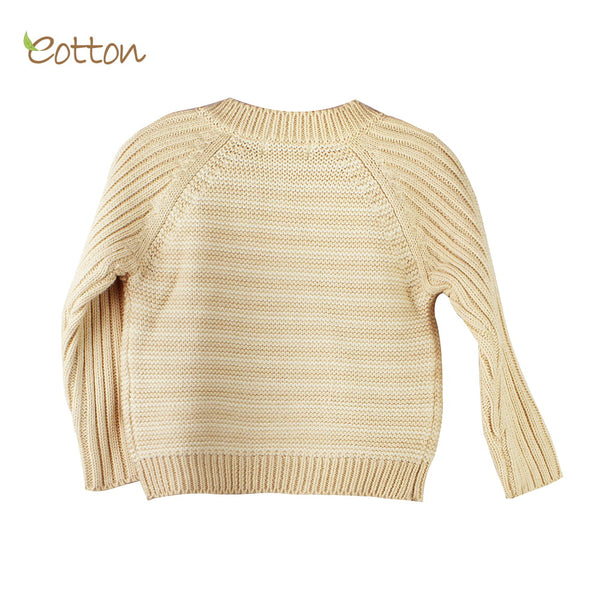 Eotton Organic Baby Toddler Cable Knit Long Sleeve Sweater Top - striped