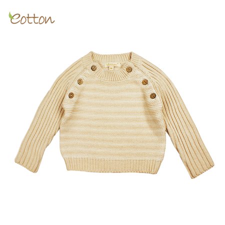 Eotton Organic Baby Toddler Cable Knit Long Sleeve Sweater Top - striped